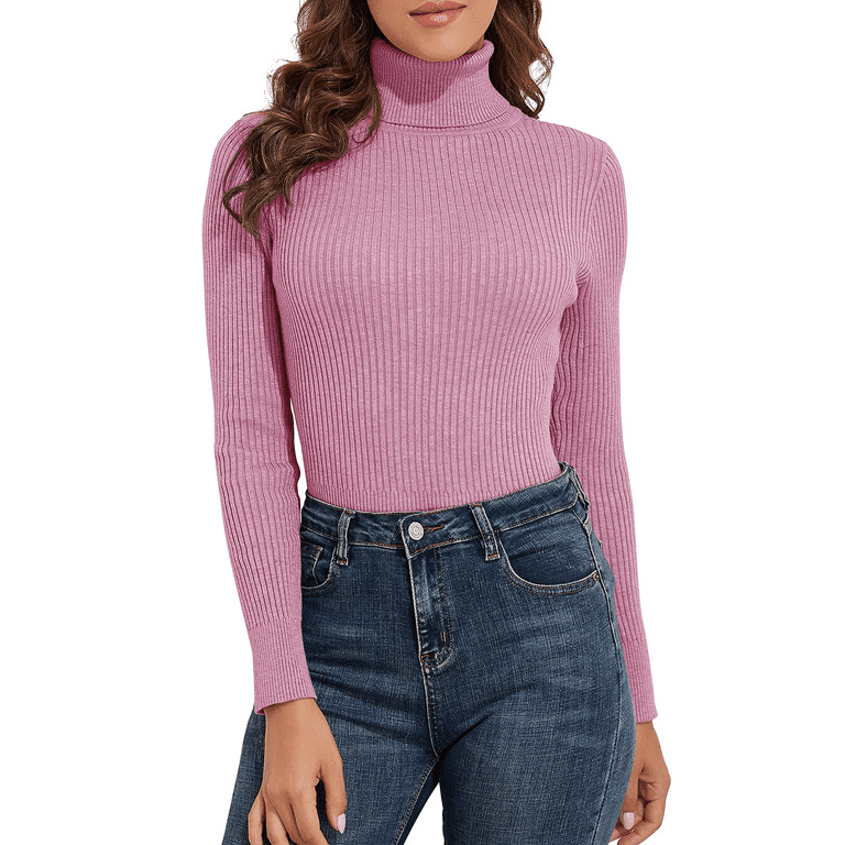 Pink 2025 ribbed turtleneck