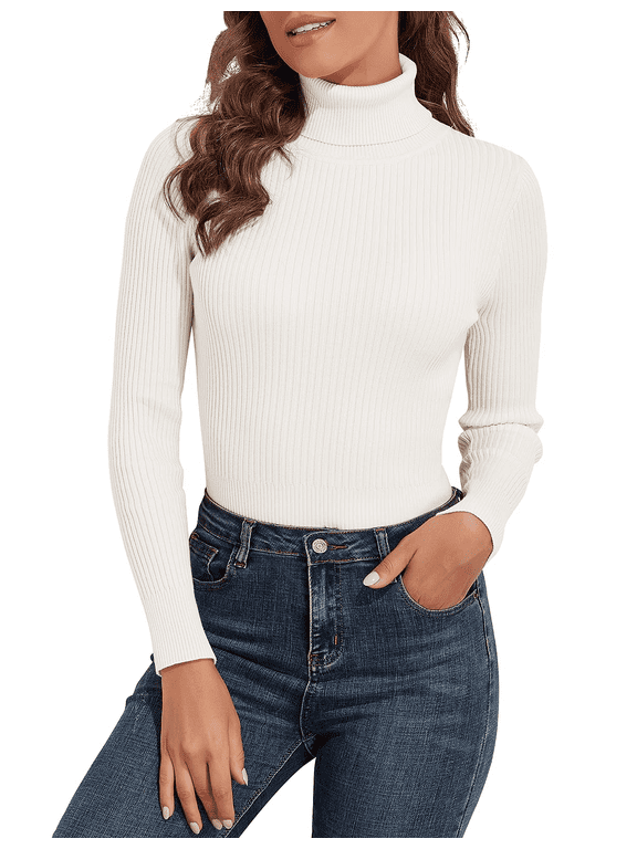 Women's Ribbed Turtleneck Long Sleeve Sweater