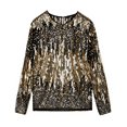 thumbnail image 1 of PrettyGuide Women's Sequin Blouse See Through Party Tops Beaded Sparkly Shirts, X-Large, 1 of 5