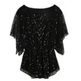 thumbnail image 1 of PrettyGuide Women's Sequin Blouse Tops Sparkly Beaded Evening Formal Party Dressy Tops, 1 of 6