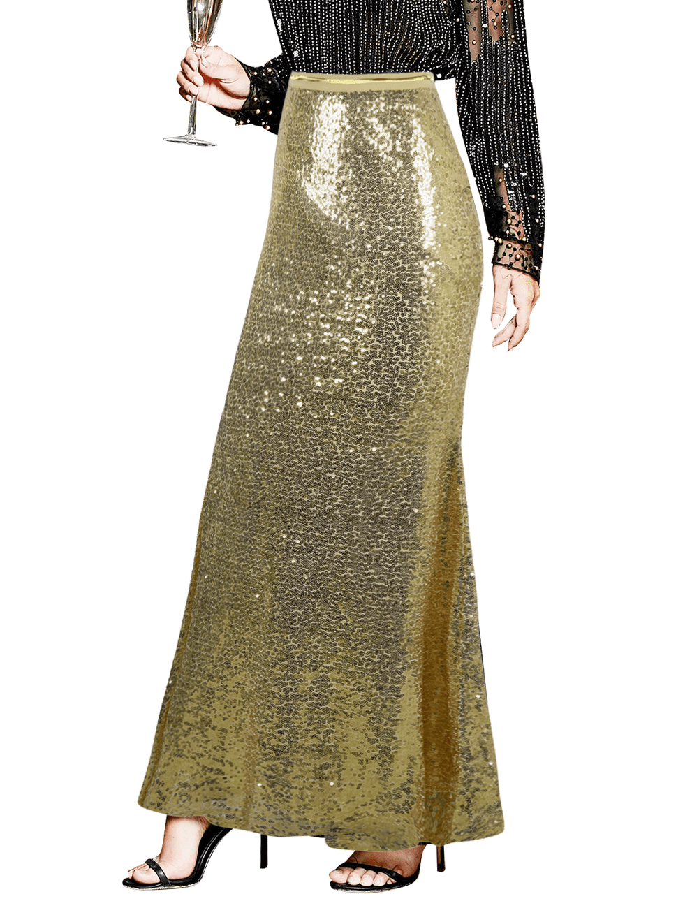 PrettyGuide Womens Sequin Maxi Skirt Glitter Bodycon Egypt Ubuy