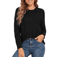 thumbnail image 1 of PrettyGuide Women's Sweater Crewneck Cable Knit Long Sleeve Pullover Tops, 1 of 4