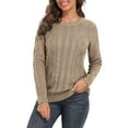 thumbnail image 1 of PrettyGuide Women's Sweater Crewneck Cable Knit Long Sleeve Pullover Tops, 1 of 6