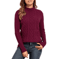 thumbnail image 1 of PrettyGuide Women's Tunic Sweater Cable Knit Mock Neck Pullover Long Sweater Tops, 1 of 5