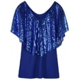 thumbnail image 1 of PrettyGuide Women's Tunic Tops Sequin Overlay Cold Shoulder Glitter Cocktail Party Blouse Top, X-Large, 1 of 5