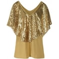 thumbnail image 1 of PrettyGuide Women's Tunic Tops Sequin Overlay Cold Shoulder Glitter Cocktail Party Blouse Top, X-Large, 1 of 5