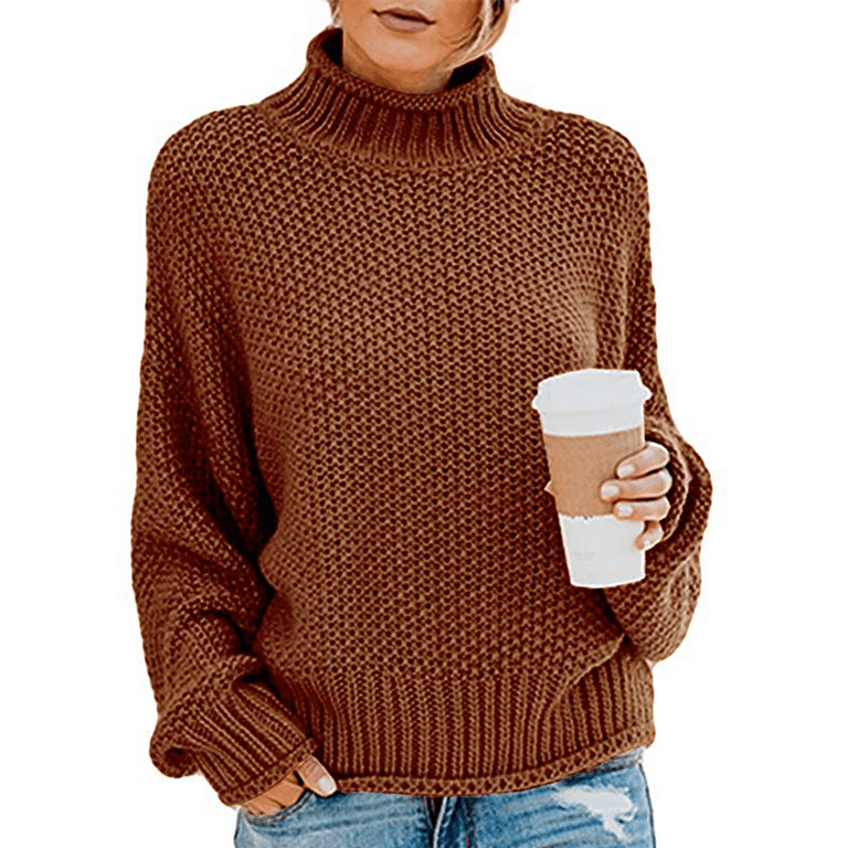 Brown High Neck Batwing Jumper Batwing Roll Neck Jumper Shop