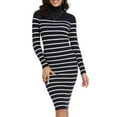 thumbnail image 1 of PrettyGuide Women's Turtleneck Sweater Dress Long Sleeve Ribbed Knit Stretch Midi Bodycon Dresses, 1 of 8