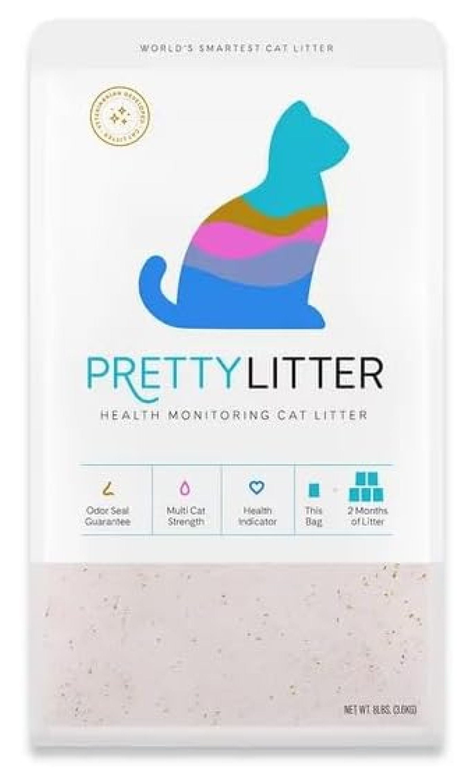 PrettyLitter Health Monitoring Cat Litter, 8lb Advanced Odor Control