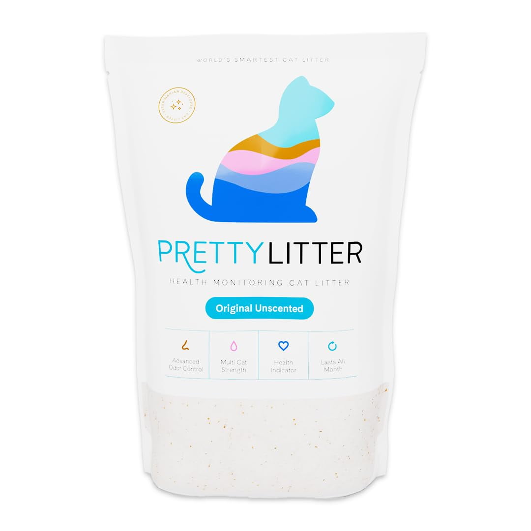 PrettyLitter Health Monitoring Cat Litter, Original Unscented Non-Clumping Crystal Litter, 6 lbs (Pack of 1) C80