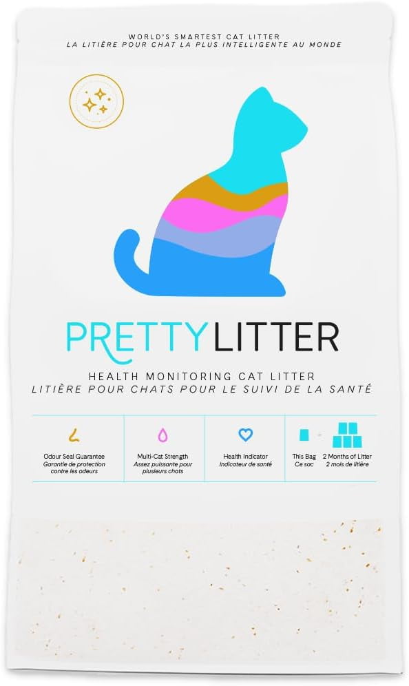 PrettyLitter Health Monitoring Cat Litter, Original Unscented Non-Clumping Crystal Litter (8 lbs)