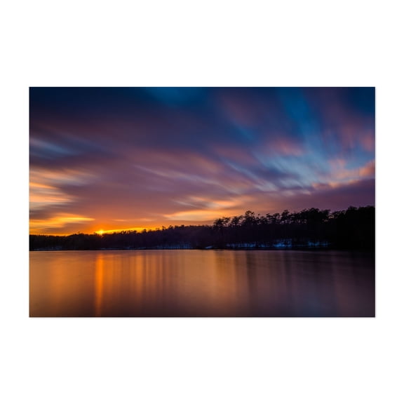 Prettyboy Sunset - Maryland Photography Sunset Nature Landscape Scenic Water Forest Unframed Wall Art Print 4 x 6 inches