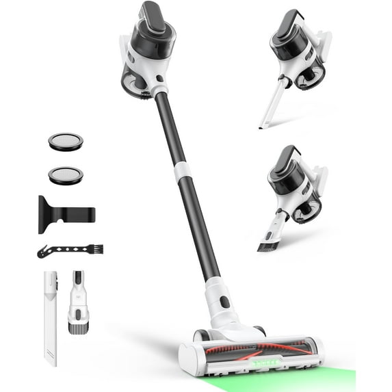 Prettycare Cordless Stick Vacuum Cleaner Lightweight Upright for Carpet Hard Floor Pet Hai Deep Blue W200