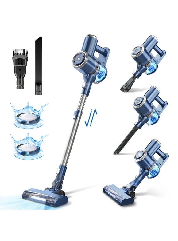 Prettycare Cordless Stick Vacuum Cleaner Lightweight Upright for Carpet Hard Floor Pet Hair W200