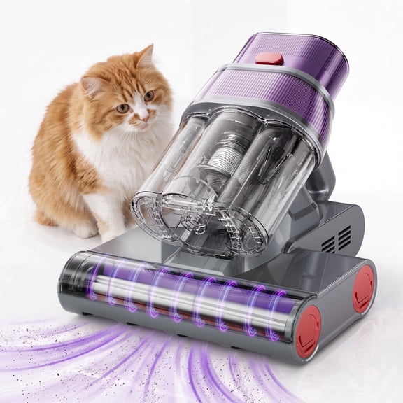 Prettycare Mattress Vacuum Bed Vacuum Cleaner with UV-C Light, Hyper Helix Motor with 18Kpa Strong Suction & 72000 Beats/Min Tapping, HEPA Filter,149 Heat & Ultrasonic & Anion for Bed and Pet