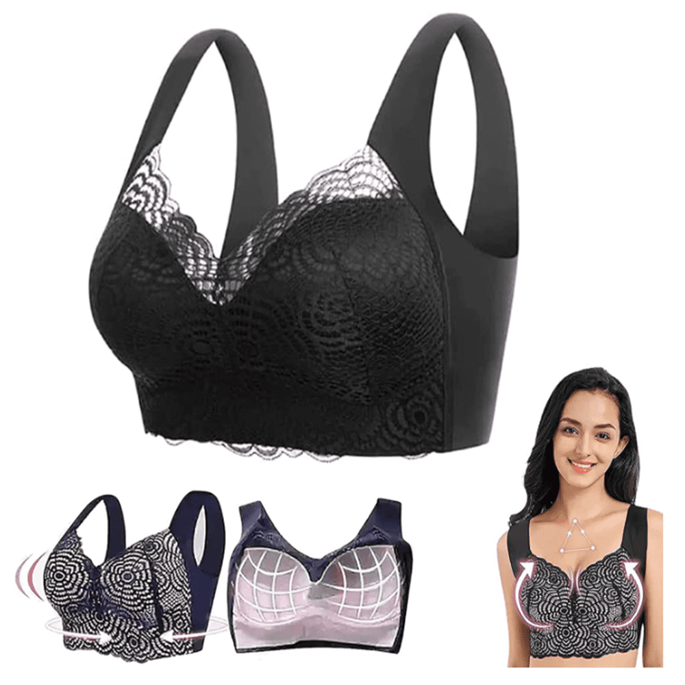 Prettyhealth Lymphvity Detoxification and Shaping & Powerful Lifting  Bra,Lace Comfort Wire-Free Bra Plus Size : : Clothing, Shoes 