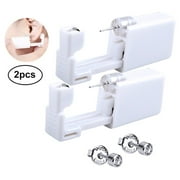 Prettysee 2Pcs Portable Disposable Ear, Nose Stud Kit Sterile No Pain, White