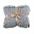 thumbnail image 1 of Prettyui 100% Acryl Hand Chunky Knitted Blanket Thick Yarn Throw Carpets Soft Warm Decor Bed Home Textile Knitted Soft Mat Pads Mat Decor, 1 of 3