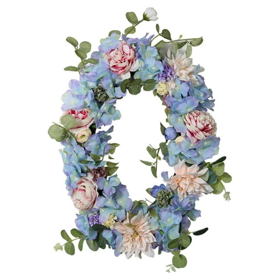 Prettyui 11.4 x 16.1 inches Hydrangea Wreath Home Hanging Wall Party Decor for Home Party Outdoor Indoor