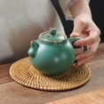 thumbnail image 1 of Prettyui 1Pcs Knitting Rattan Round Solid Anti-skid Insulation Pad Non-slip Coffee Cup Mat Unique Placemat For Hotel Restaurant, 1 of 4