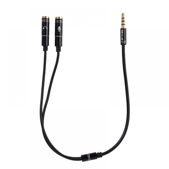 Prettyui 3.5mm Headset Adapter Cable Length 30cm Y Splitter Jack Cable with Separate Microphone Audio Headphone