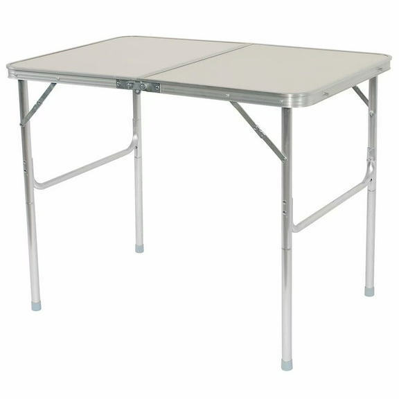 Prettyui 35.43" Picnic Adjustable Height and Carry Handle Folding Table, White