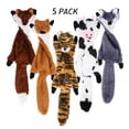 thumbnail image 1 of Prettyui 5 PCS Pet Dog Cat Skinny No Stuffing Squeaky Plush Dog Sound Toy Puppy Squeak Toys Raccoon Squirrel Tiger Fox Lion, 1 of 7