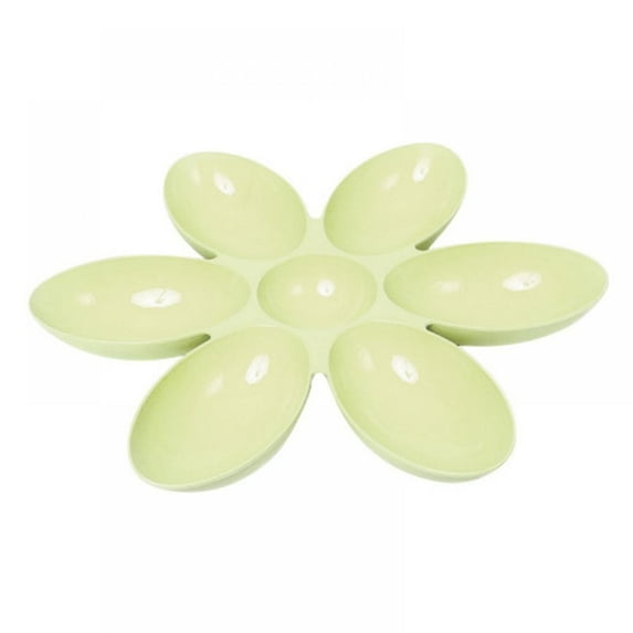 Prettyui 6 in 1 Pet Bowls for Cats Dogs Petal Shape Water Food Feeder Bowls Feeding 6 Pets at the Same Time