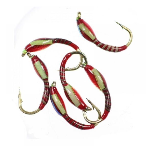 Prettyui-6pcs Fishing Lure Bait Blued Outer Layer Bright Peacock Backthe Body Rubberized Bait