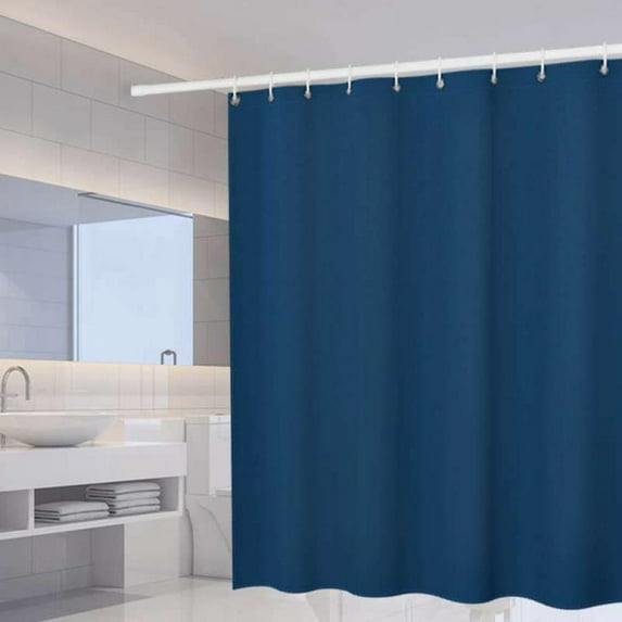 Prettyui Bathroom Solid Color Shower Curtain Waterproof Mold-proof Hanging Bath Partition Curtain With Hook Free Punching-180*180CM