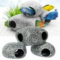 thumbnail image 1 of Prettyui Funny Ceramic Rock Cichlid Stone Cave Aquarium Decoration Fish Tank Pond Ornament Decoration Shrimp Breeding, 1 of 7