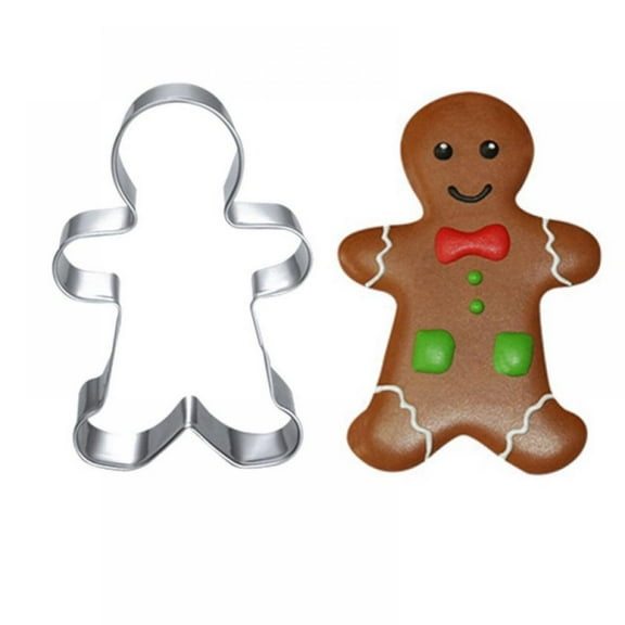 Prettyui Gingerbread Man 3-Piece Set Stainless Steel Cookie Mold