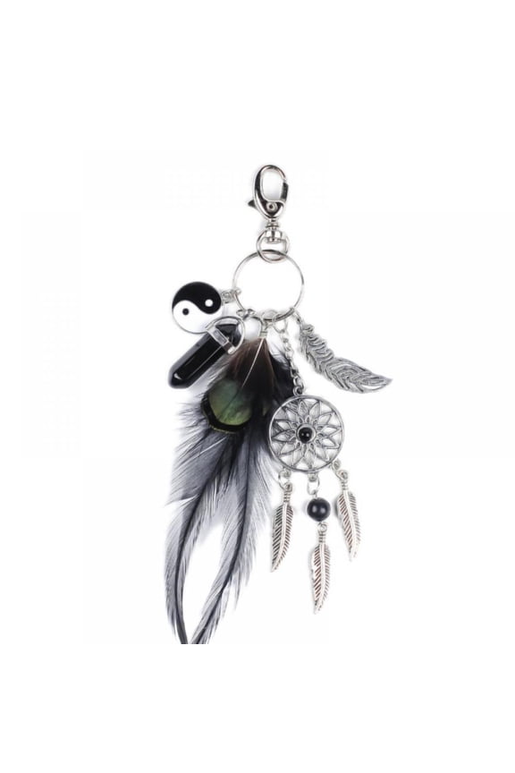 Handmade Dream Catcher Keychain Feather Tassel Jewelry Hanging Wall Hanging Decoration 15*2.5cm