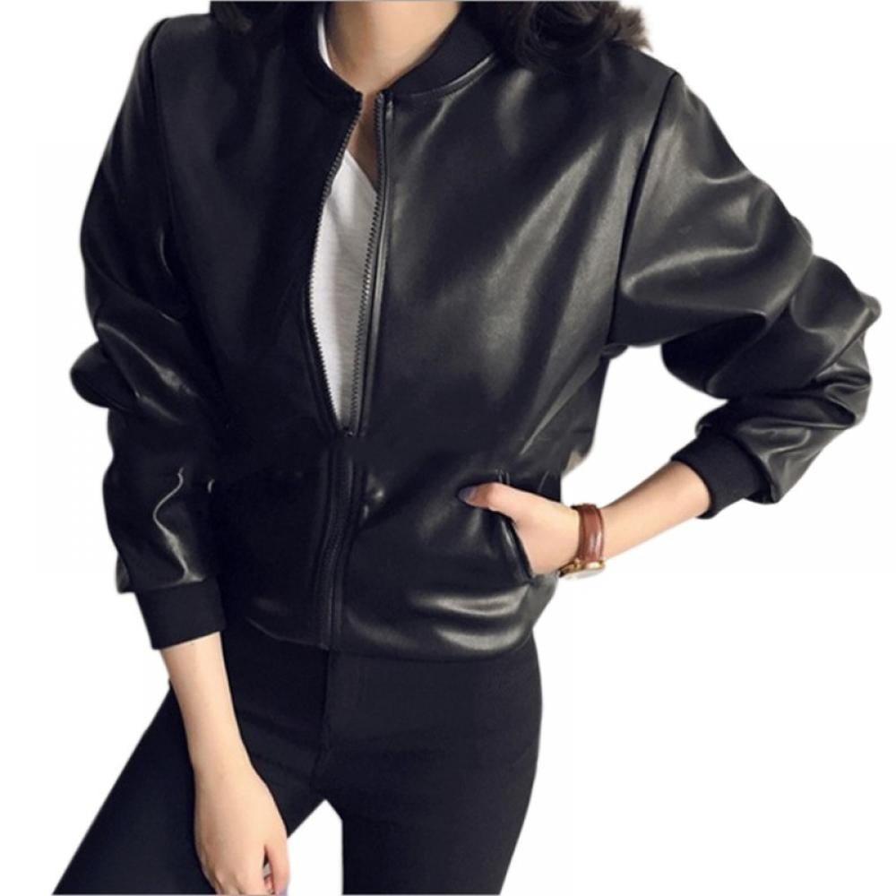 Black rivet 2024 leather bomber jacket