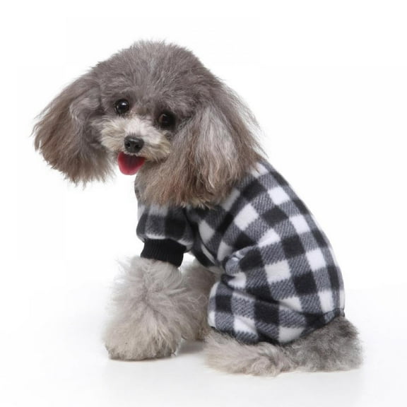 Prettyui Pet Dog Pajamas Winter Warm Pet Jumpsuit Pajamas for Chihuahua Pug Pet Puppy Dog Costume Pet Plaid Clothing Pet Dog Outfit,black lattice