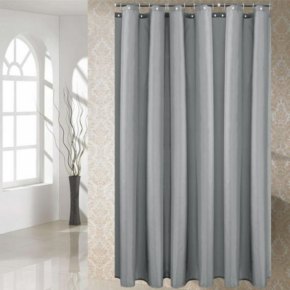 Prettyui Pure Color Polyester Shower Curtain Sets for Home Hotel Solid Color Bath Shower Curtain Kit with Hooks 180*180 cm