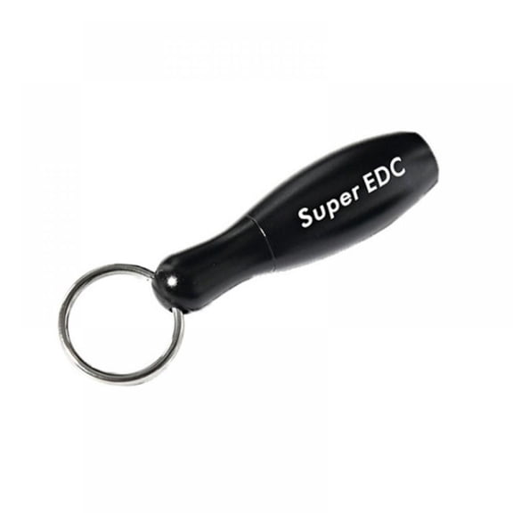 Prettyui Stainless Steel Multi-function EDC Portable Mini Tool Key Ring Black