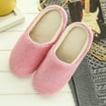 thumbnail image 1 of Prettyui Women's Coral Fleece Memory Foam Bedroom Winter Slippers Knitted Cotton Slipper, 1 of 5