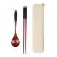 thumbnail image 1 of Prettyui Wood Tableware Wooden Cutlery Sets Travel Dinnerware Suit Environmental with Box Pack, 1 of 5