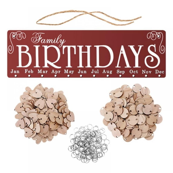 Prettyui Wooden Birthday Reminder Board Plaque Sign Family DIY Calendar Decoration