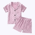 thumbnail image 1 of Pretxorve Kids Girls Boys Outfit Summer Polka Dots Satin Short Sleeve Top Loungewear Shorts 2 Piece Set Sizes 12M-8Y, 1 of 3