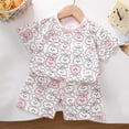 thumbnail image 1 of Pretxorve Kids Girls Boys Outfit Set Bunny Print Short Sleeve Top Elastic Waist Shorts Outfits Sizes 3Month-6Y, 1 of 3