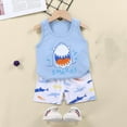 thumbnail image 1 of Pretxorve Kids Girls Boys Outfit Summer Striking Print Sleeveless Crewneck Tank Top Elastic Shorts 2 Piece Set Sizes 6M-6Y, 1 of 2
