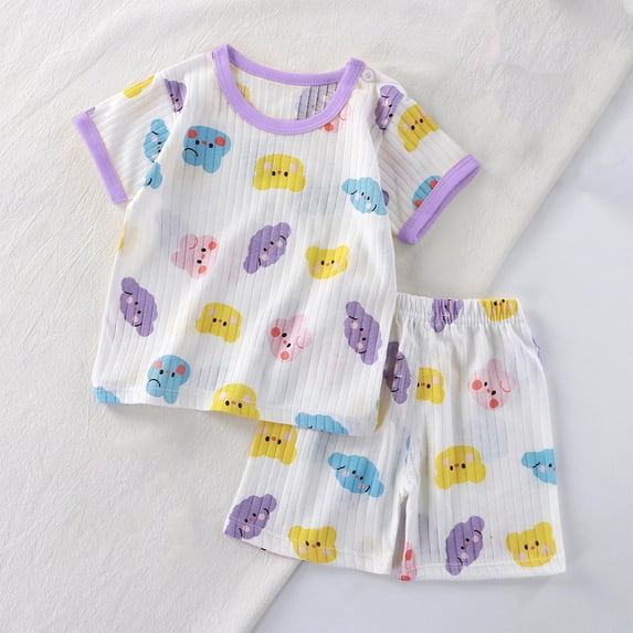 Pretxorve Kids Girls Boys Casual Outfit Set Summer Short Sleeve Tank with Loungewear Shorts 2 Piece Outfits 2-12Y