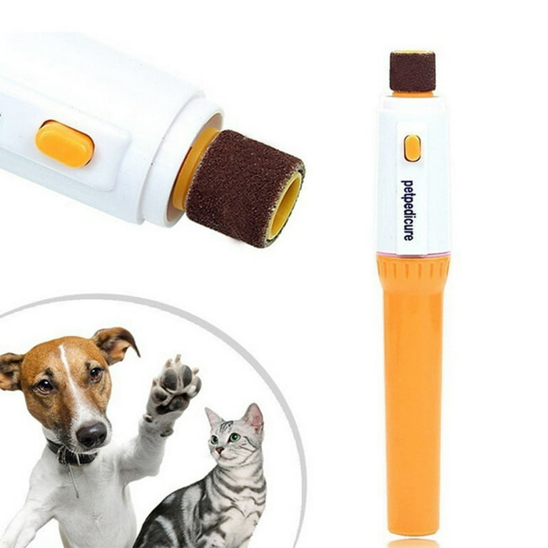 Pretxorve Dog Nail Grinder With 4 Nail Grinder Heads Battery Model bring Your Own 2 AA Batteries Medium Small Dogs Cats With Hard Or Thick Nail Orange Walmart