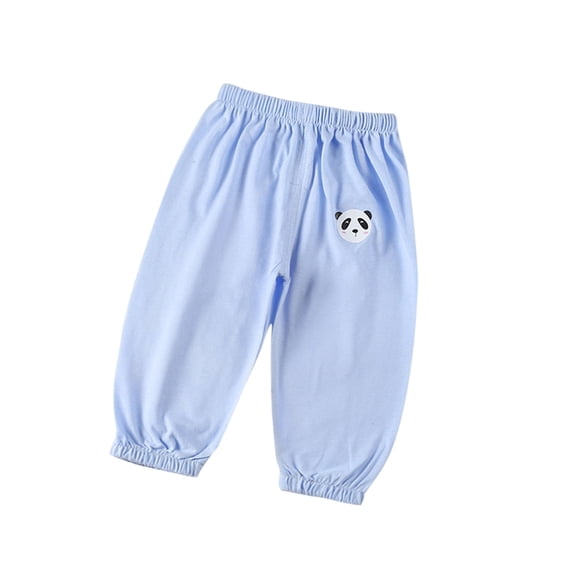 Pretxorve Kids 1-6 Years Pants Print Head Elastic Cuffed Resist Gnat Trousers