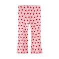 thumbnail image 1 of Pretxorve Kids Girls Boys Flare Pants Fall Print Heart Cotton Elastic Waist Outer Base Winter Bottoms 2-8Y, 1 of 4