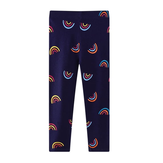 Pretxorve Kids Girls Boys Elastic Waist Pants Fall Print Multicolor Cotton Outer Base Winter Bottoms 2-8Y