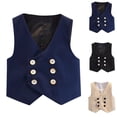 thumbnail image 1 of Pretxorve Kids Boys Jacket Western Style Solid Sleeveless Tank Button Front Outerwear Sizes 1-14Y, 1 of 4