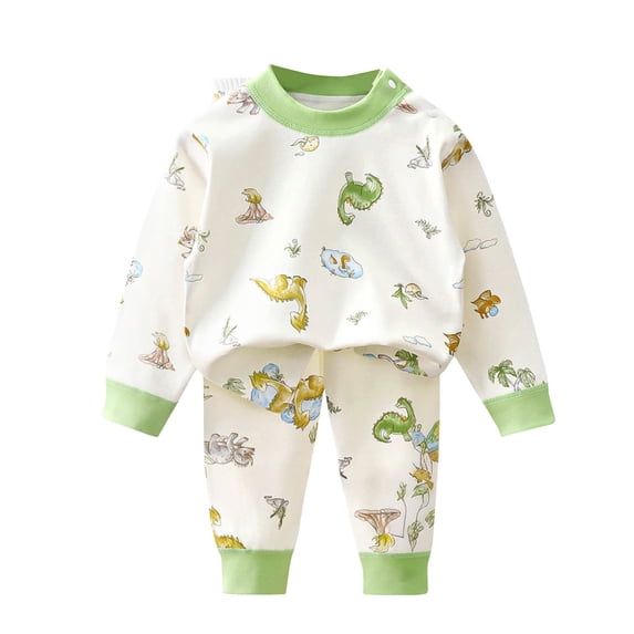 Pretxorve Kids Boys Long Sleeve Set Printed Light Summer Fall Sleep Outfits Sizes 6M-16Y